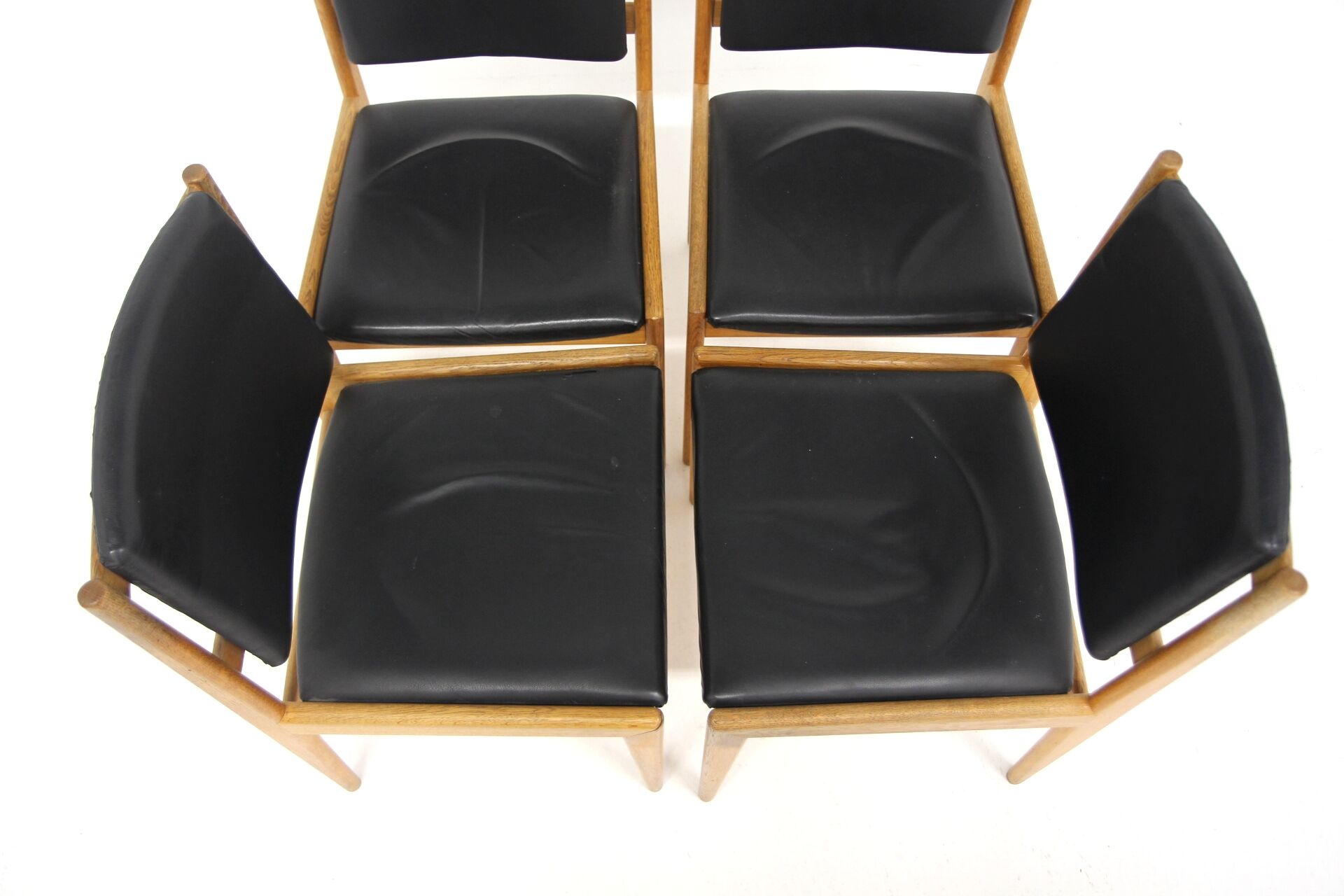 Set de 4 chaises scandinave en chêne, Karl Erik Ekselius, JOC, Suède, 1960