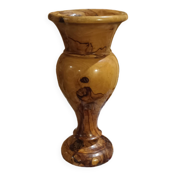 Turned olive wood vase