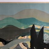 Roger muhl, grasse landscape. original lithograph signed in pencil