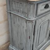 Grey patina furniture with three doors and three drawers