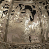 Antique medieval wrought iron chandelier from a German castle.