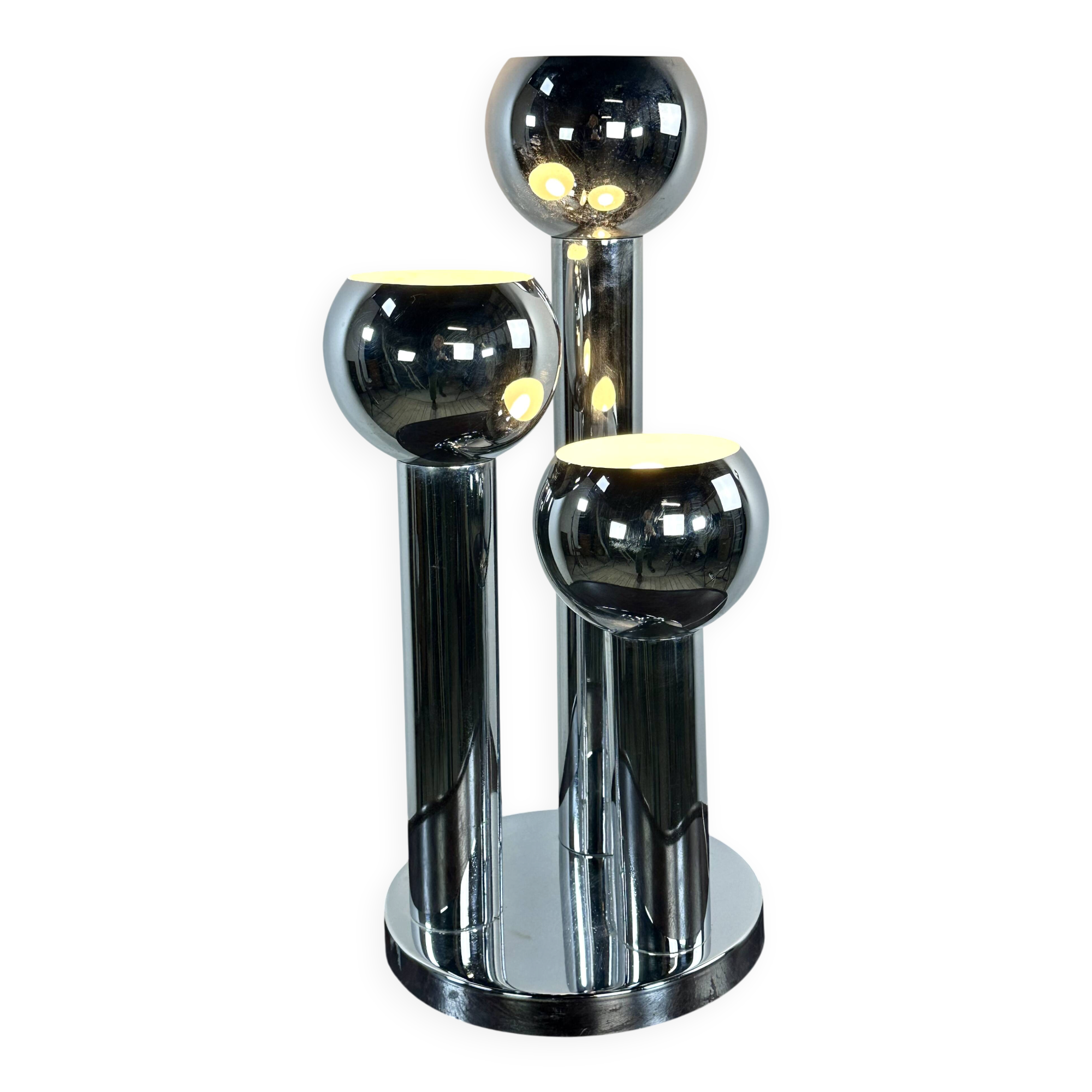 Vintage Space Age chrome table lamp 1970s