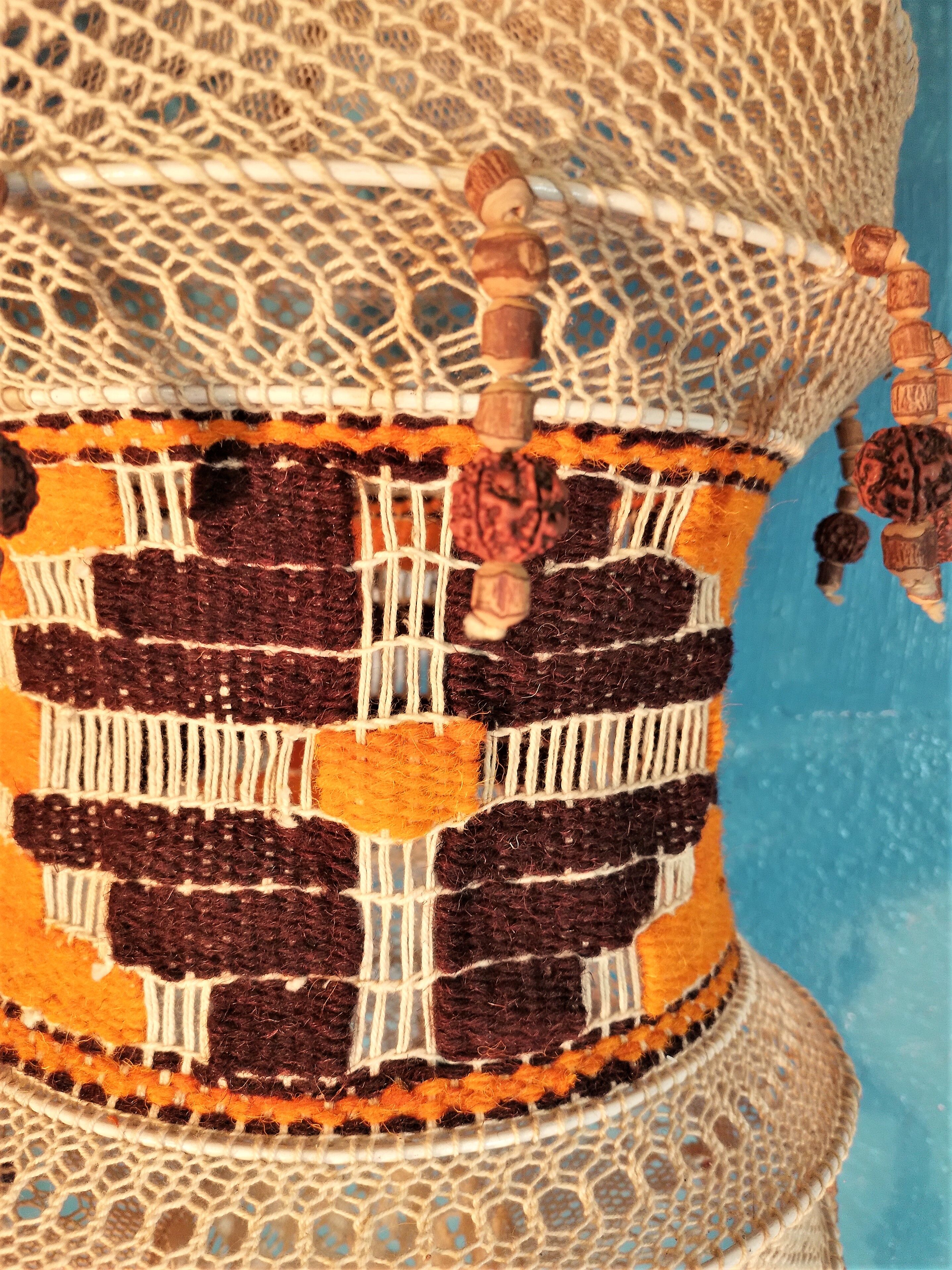 Scandinavian pendant lamp macramé, 1960s