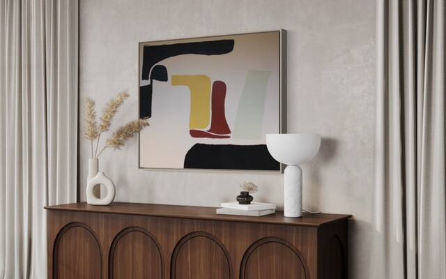 Soft minimalist abstract on canvas