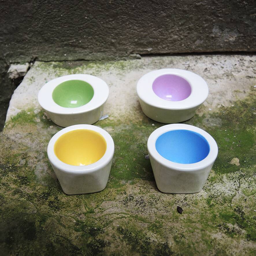 4 antique ceramic egg cups from Gien
