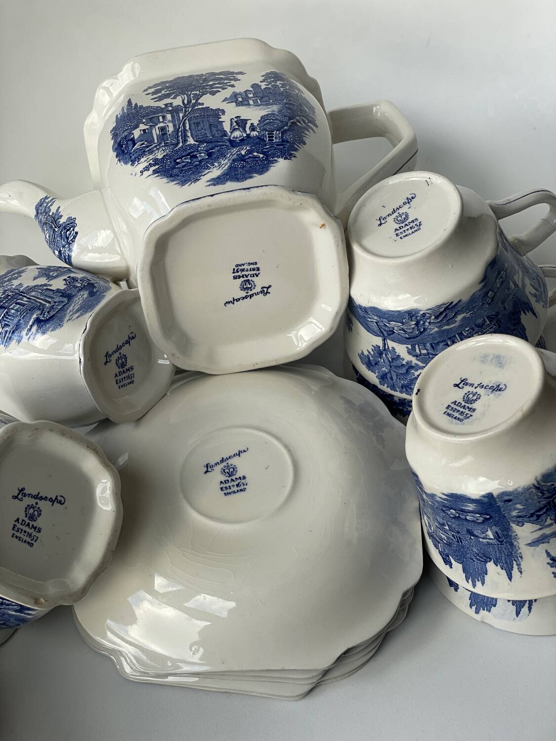 Adams England Landscape Tea Set