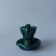 Green ceramic candlestick holder