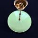 1950s pendant light in green lacquered metal and brass