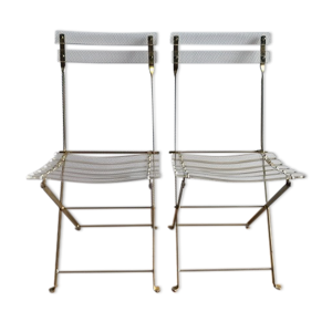 Chaises vintage pliantes dorées par Yonel Lebivici et Bernard Berthet pour marais international