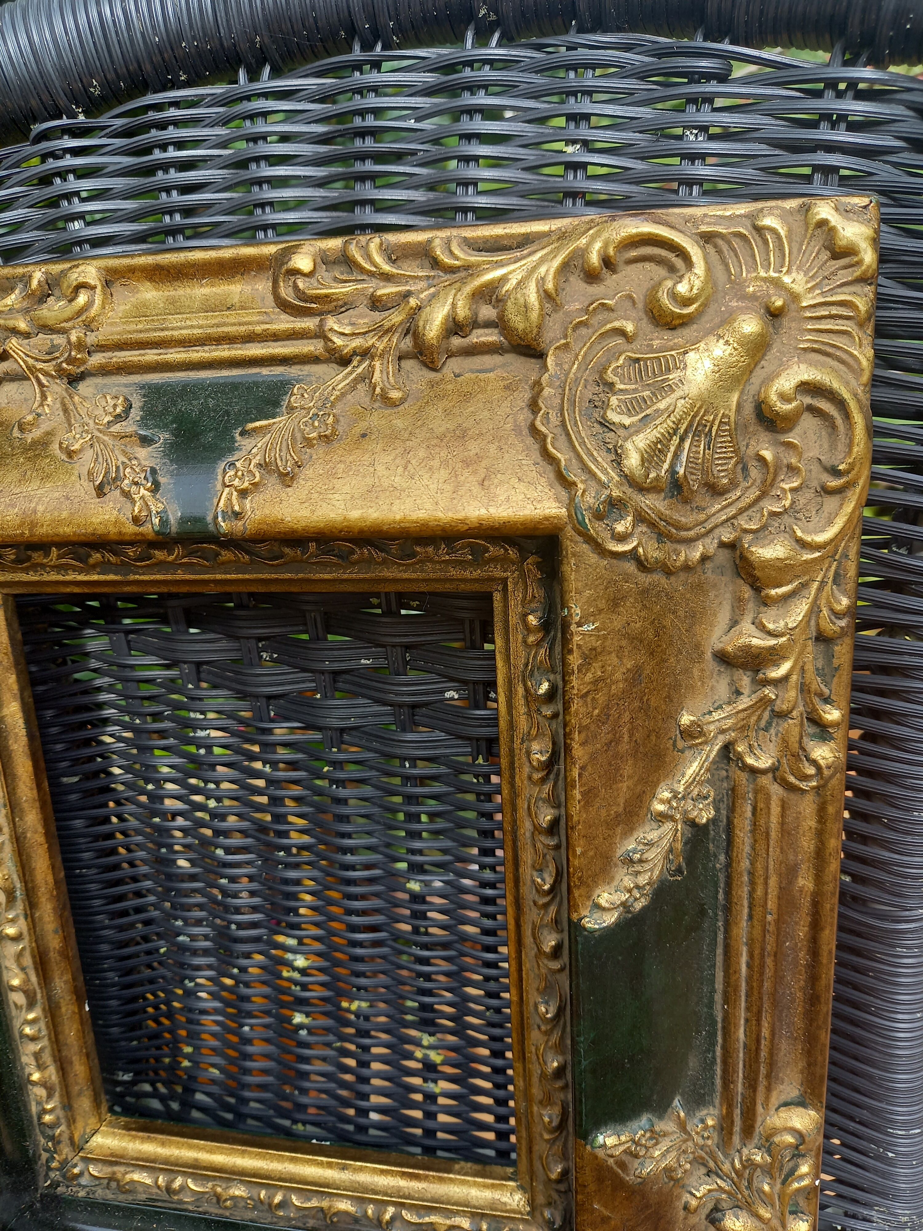 Pair of baroque frames in vintage gilded wood