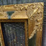 Pair of baroque frames in vintage gilded wood