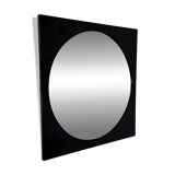 Miroir carré noir rare de style spatial italien par Colombini pour Kartell