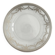 Vintage Glass Dessert Plate with Silver Ribbons/Bows and Garlands