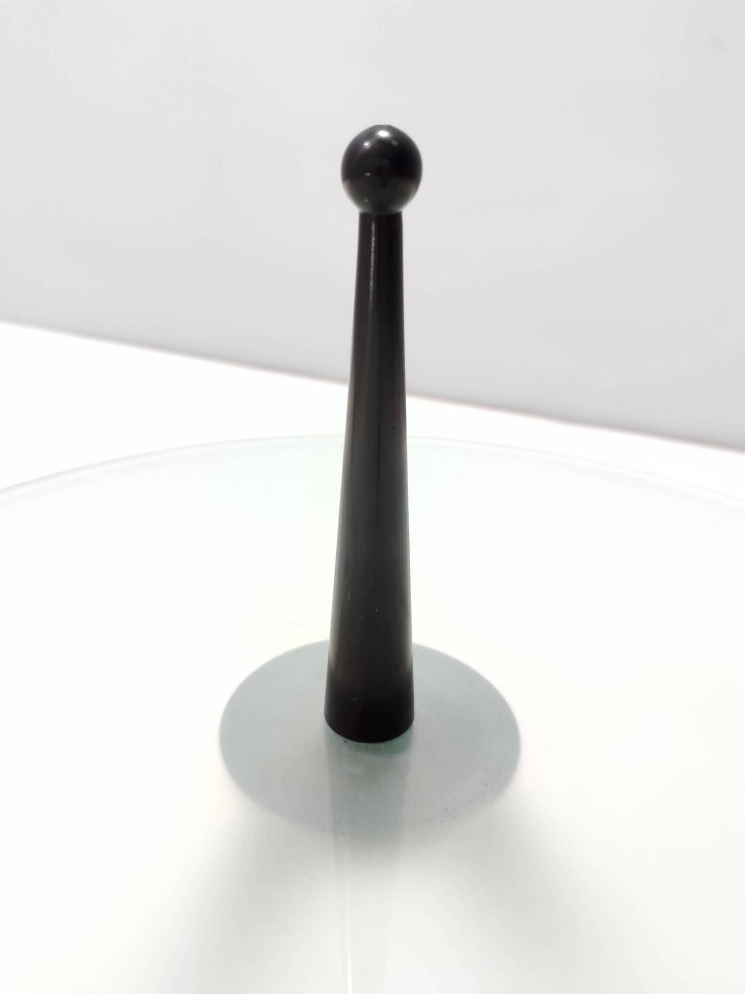 Tripod Beech and Glass Side Table in the Style of Cesare Lacca, Italy, 1980s