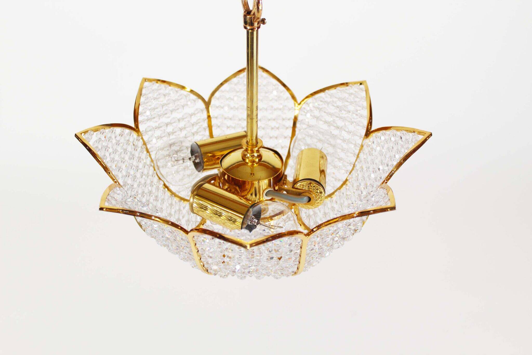 Medium sized crystal glass ‘Tole’ chandelier light by Palwa, Germany 1970’s