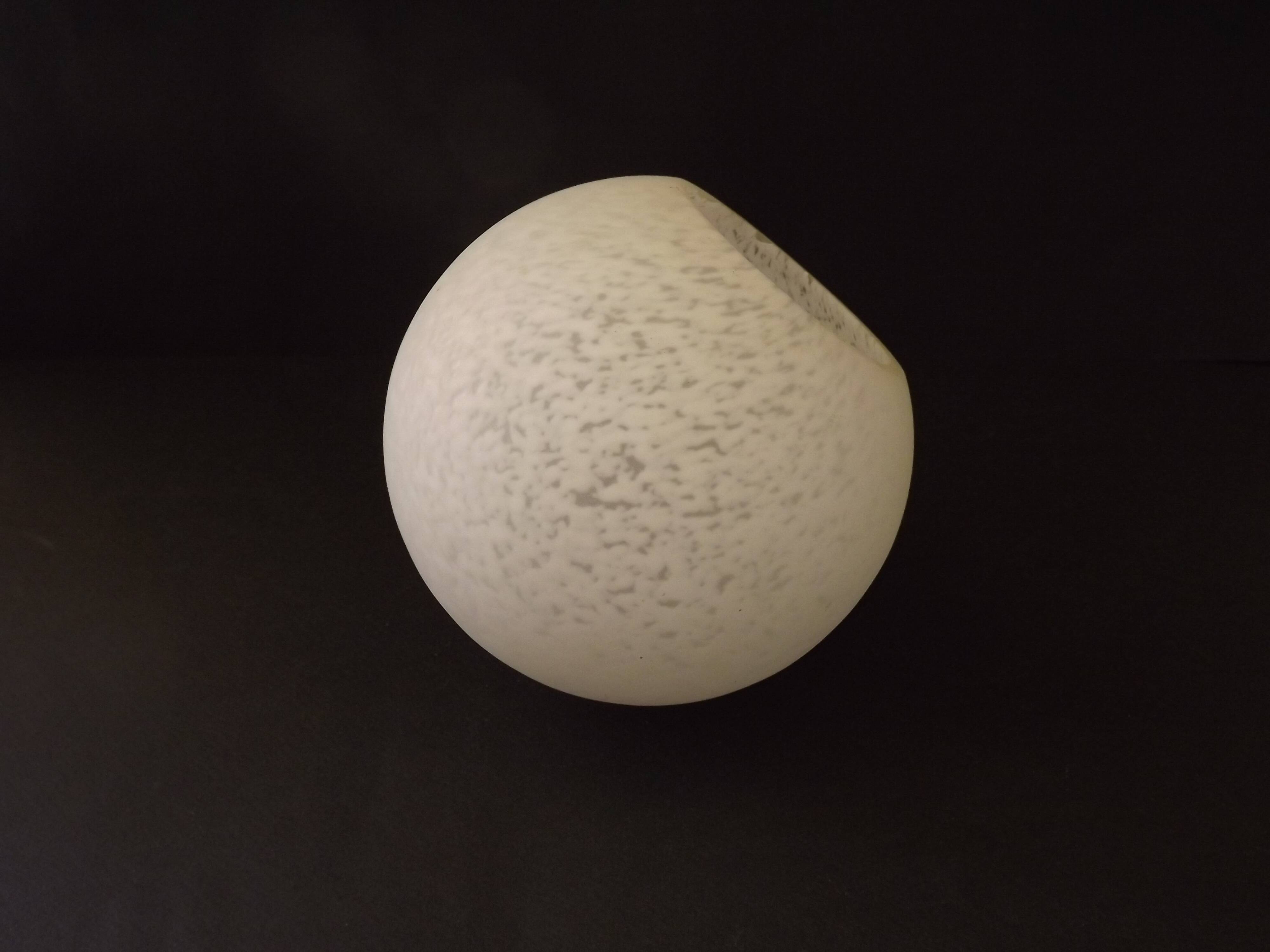 French vintage white Clichy glass ball-shaped replacement shade for lamps.