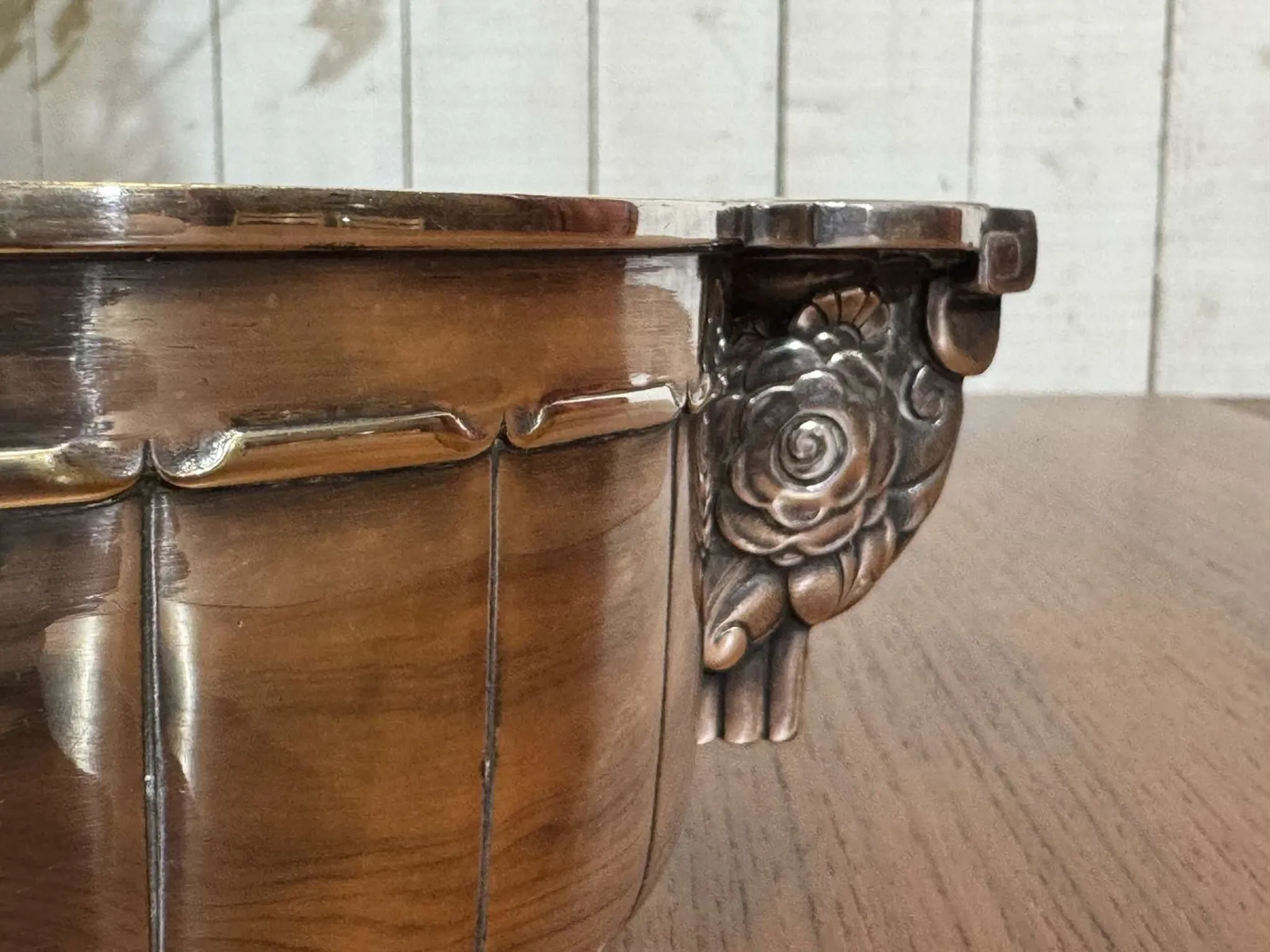 Silver-plated metal jardinière from the Art Deco period - Saglier Frères