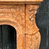 Louis XV Style Fireplace In Red Verona Marble Circa 1880
