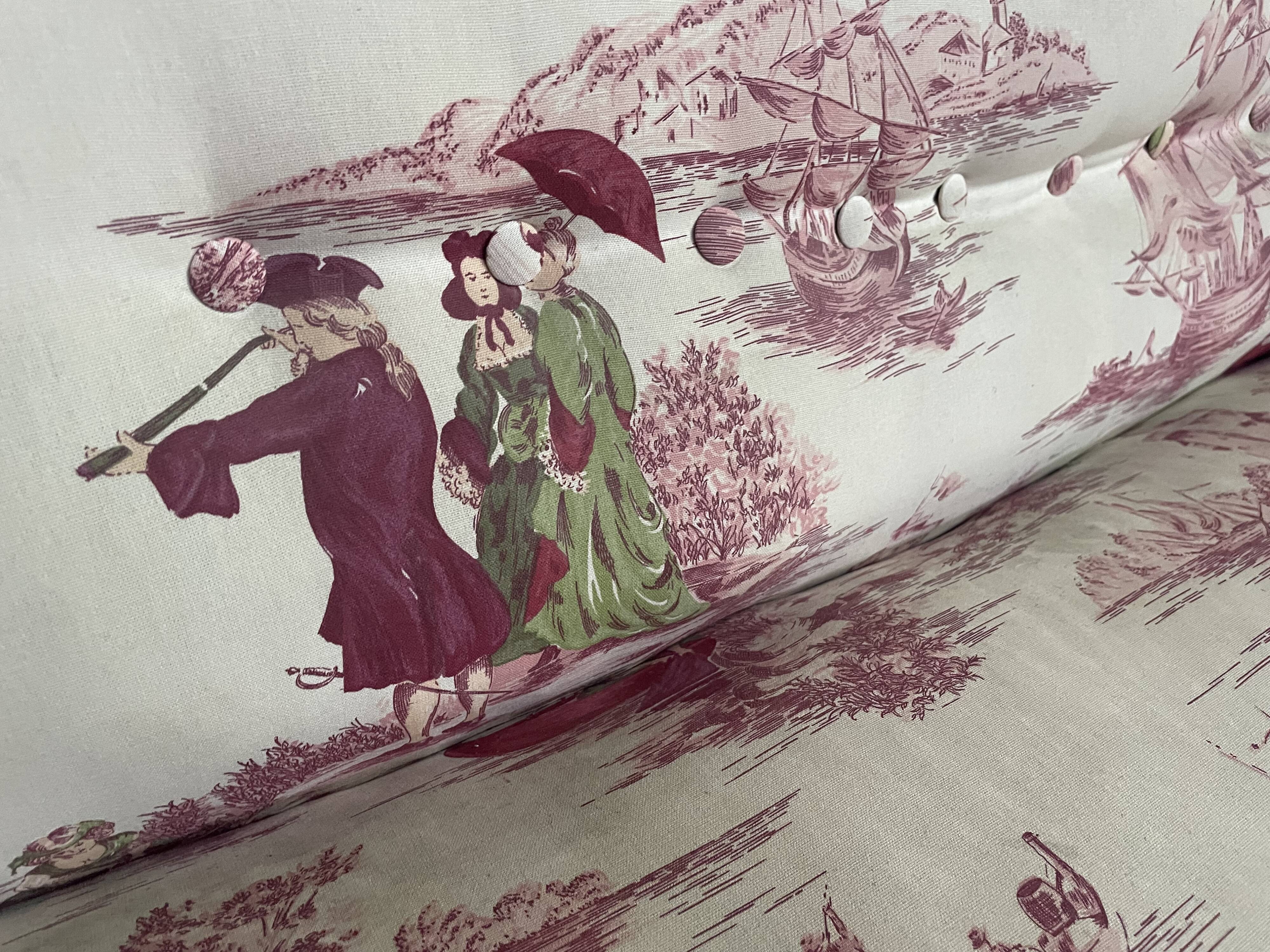 Méridienne Napoléon III toile de Jouy