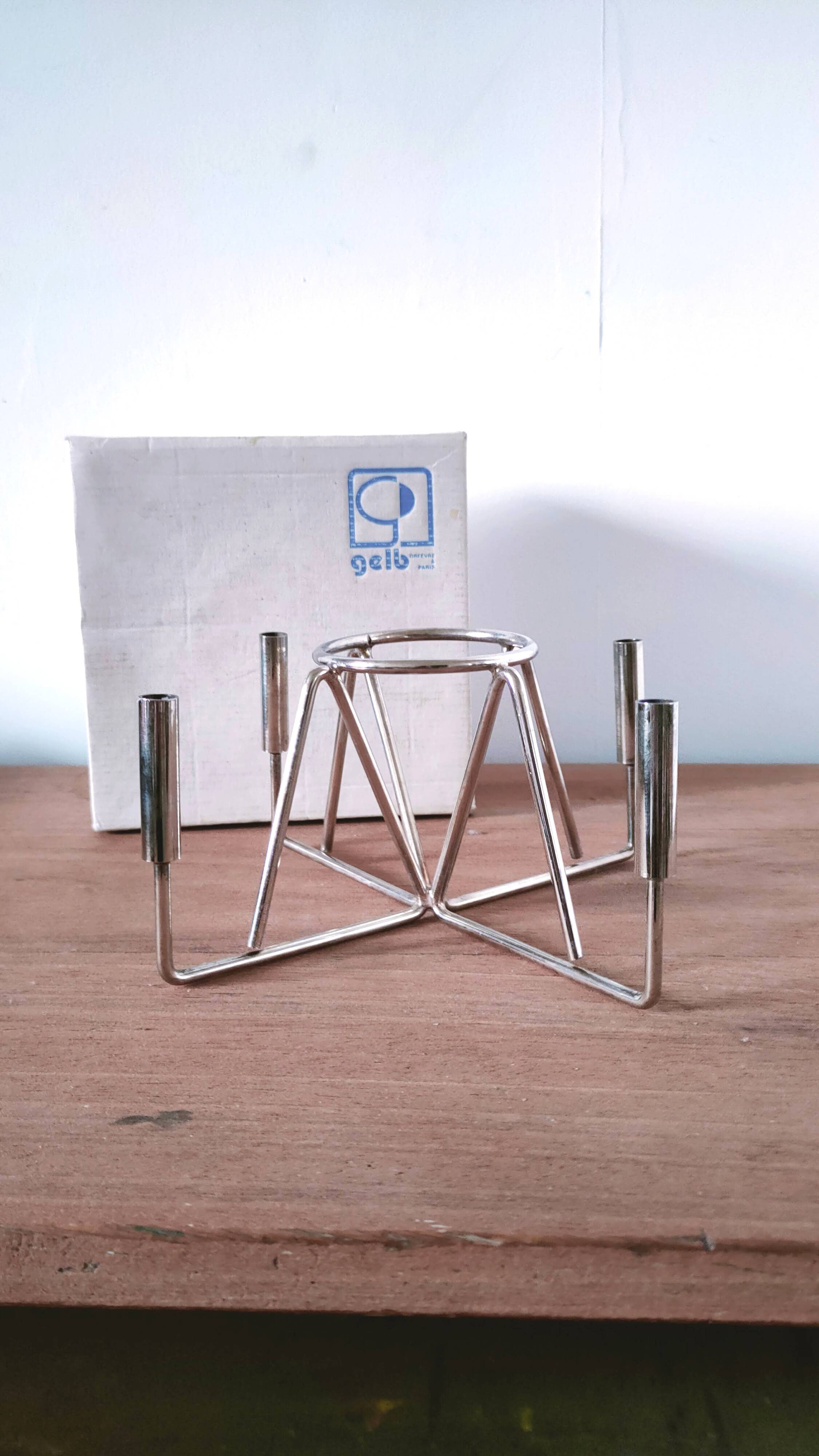 Vintage candle holder Gelb goldsmiths Paris