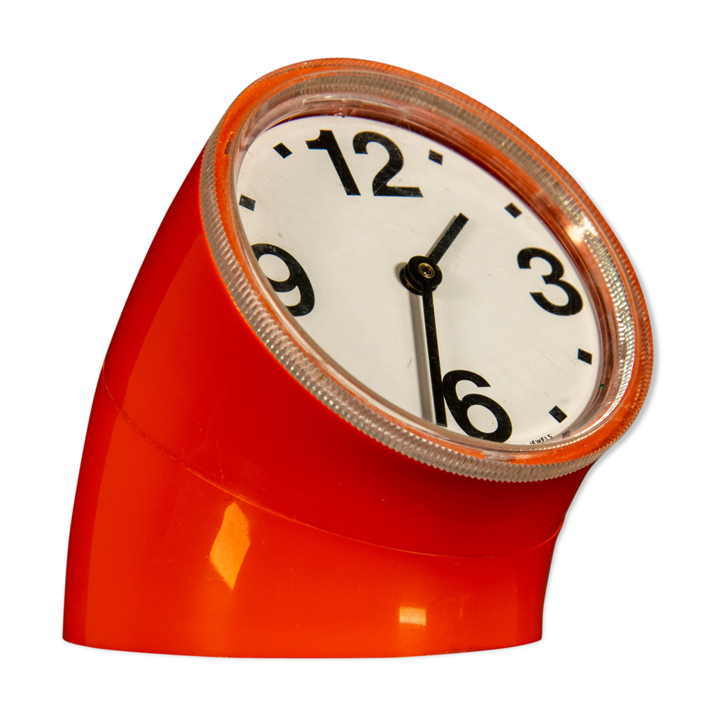 Cronotime orange table clock by Pio Manzù | Selency