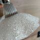 Vintage silver metal wall light and perpex corolla