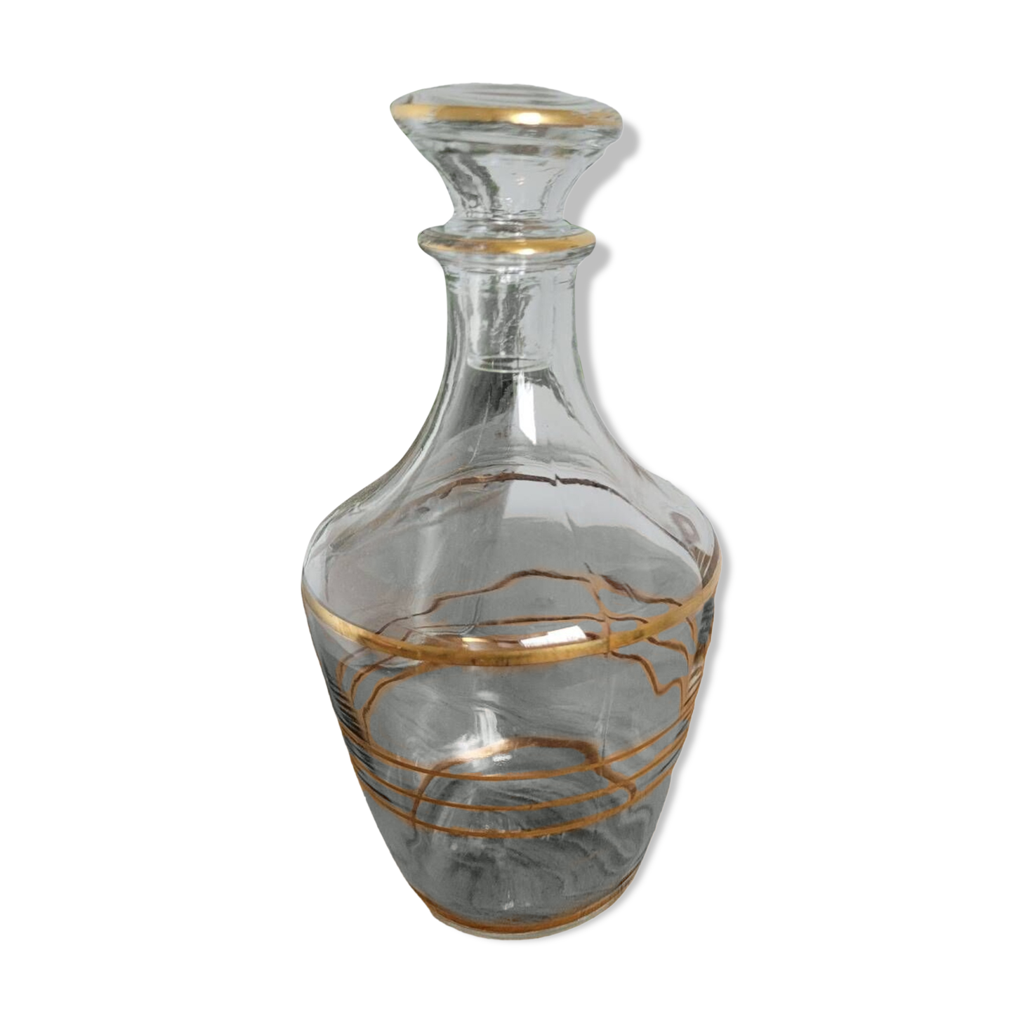Small glass bottle with gold edges
