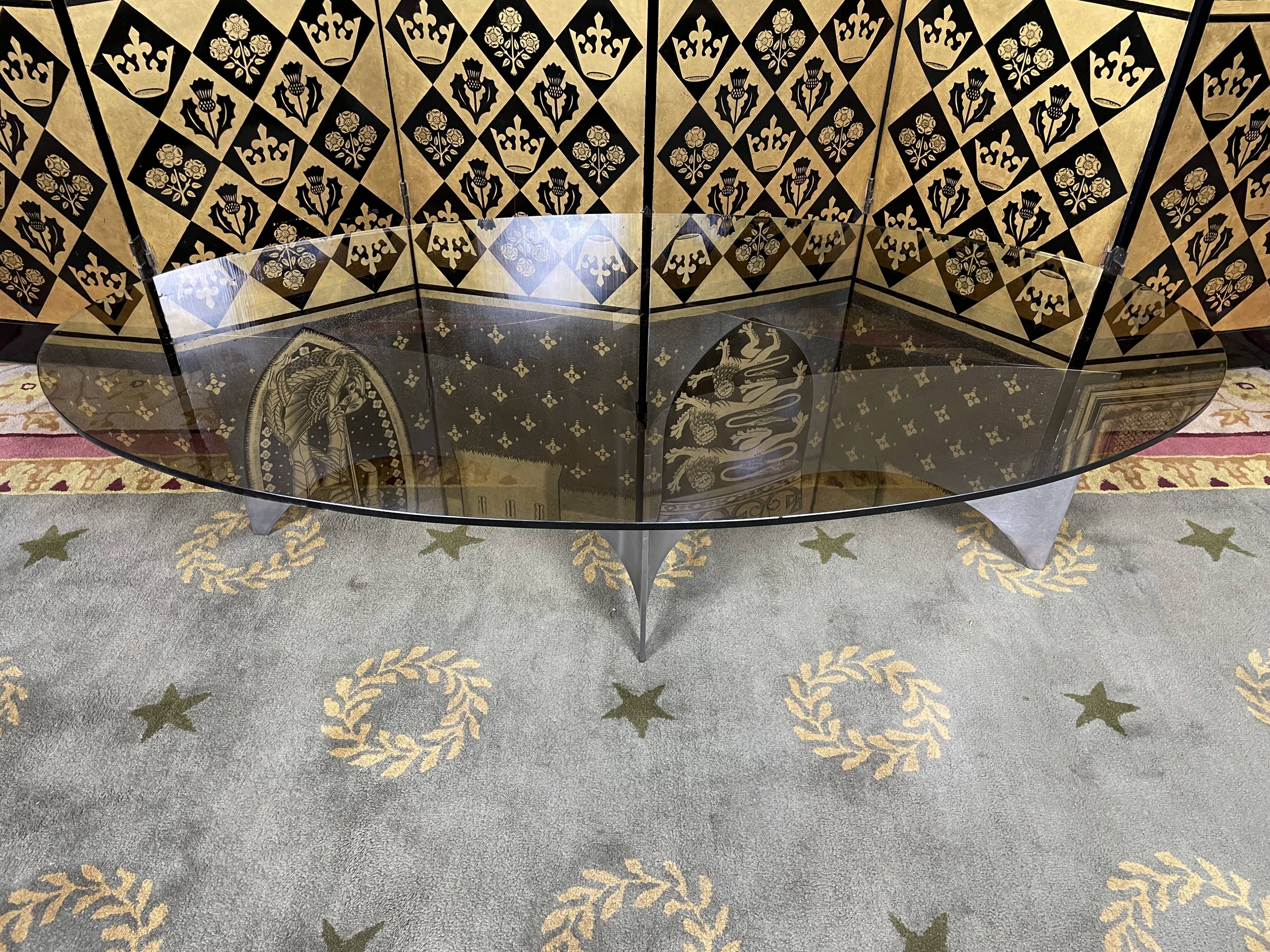 Coffee table 1970 in stainless steel and glass