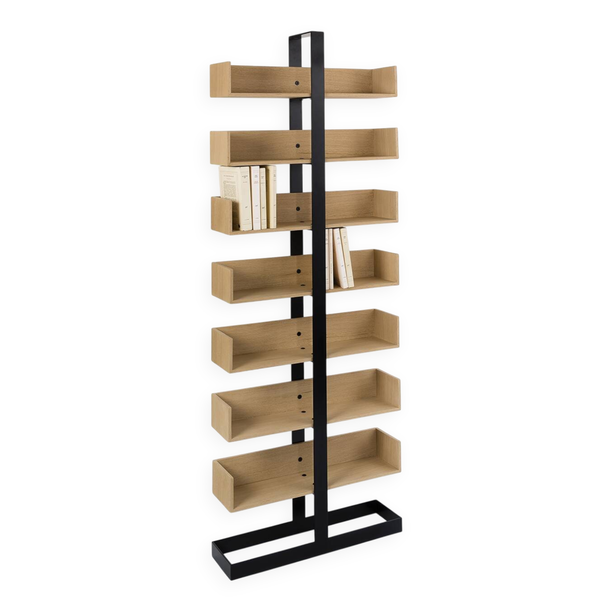 Severin-1 wooden and metal design bookshelf