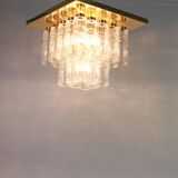 Crystal glass and brass chandeliers by Limburg, Germany, 1960s