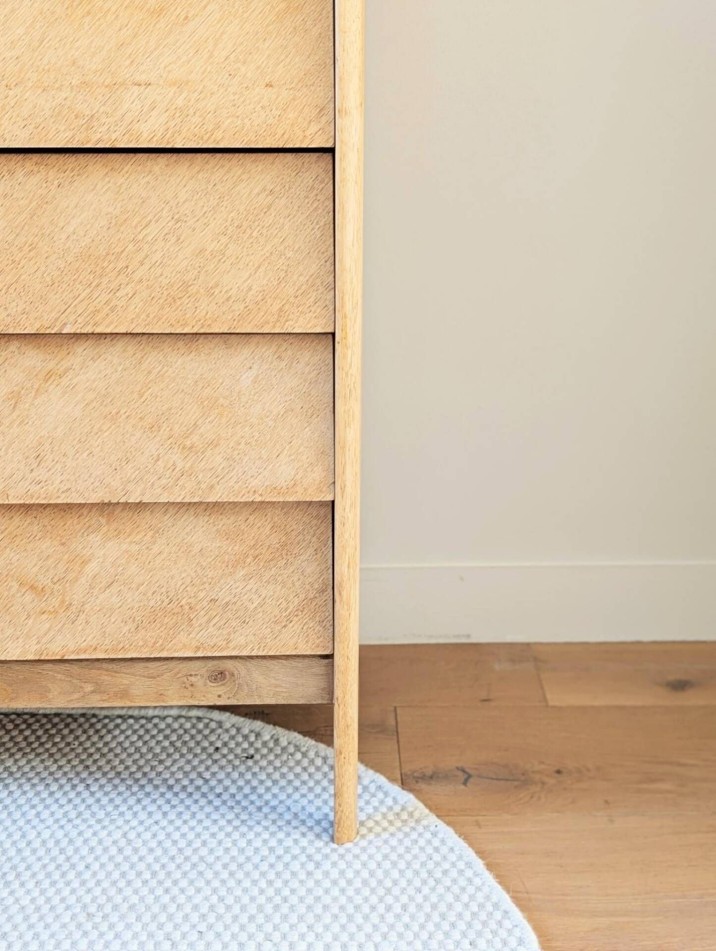 Commode vintage rénovée, années 50 60, chêne blond 
