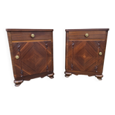 Paire de chevets Art Deco vintage 1950s