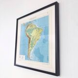 Vintage map of South America from 1950