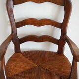 Children's armchair in solid wood with its mulched seat