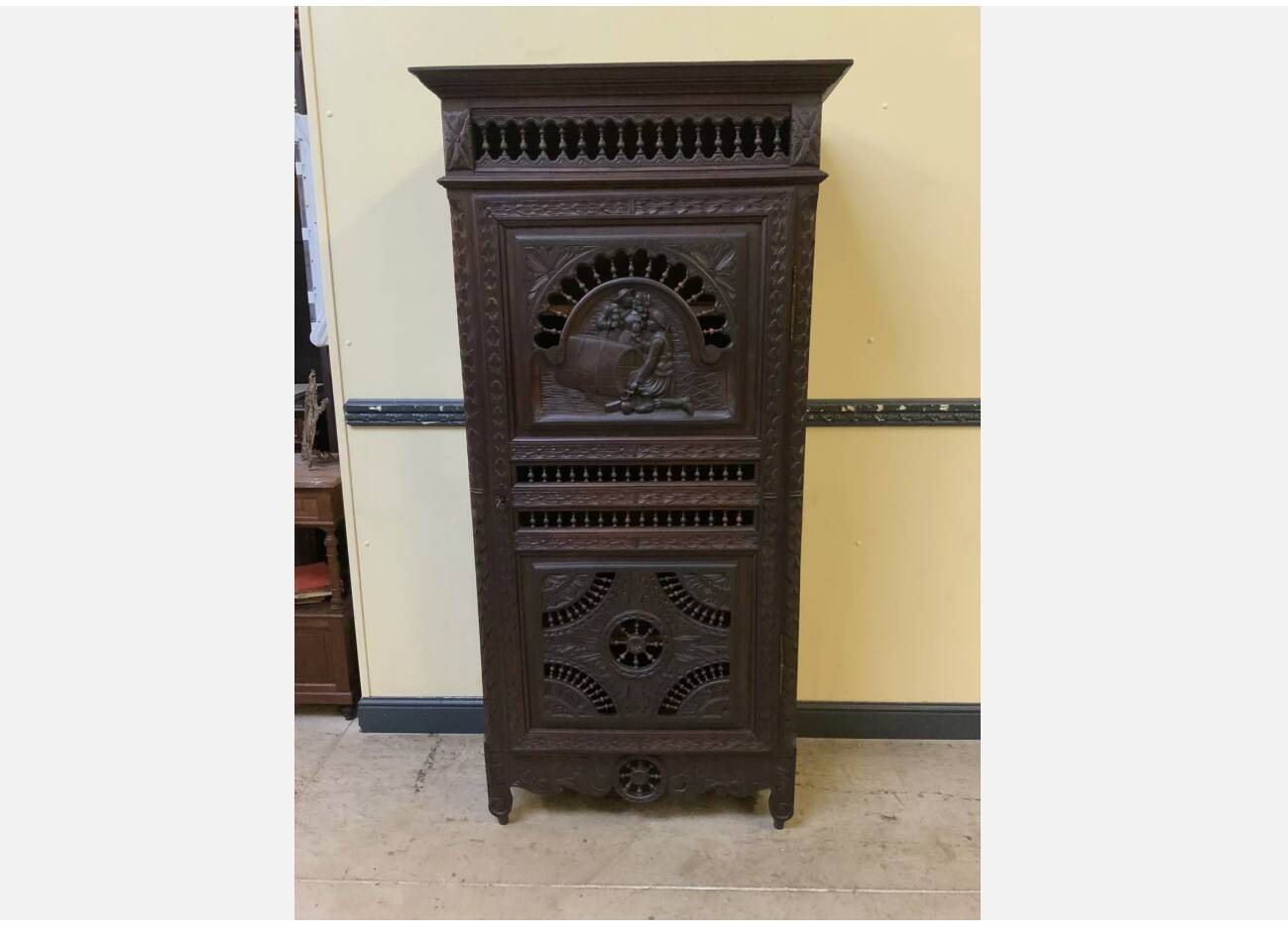 Antique Breton cupboard, vertico