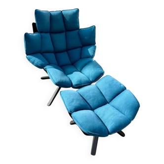 B&B Italia HUSK swivel armchair + footrest