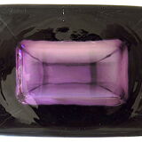 Large rectangular contemporary vase in purple smoked crystal