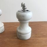 Set salière/poivrier/moutardier vintage en marbre blanc