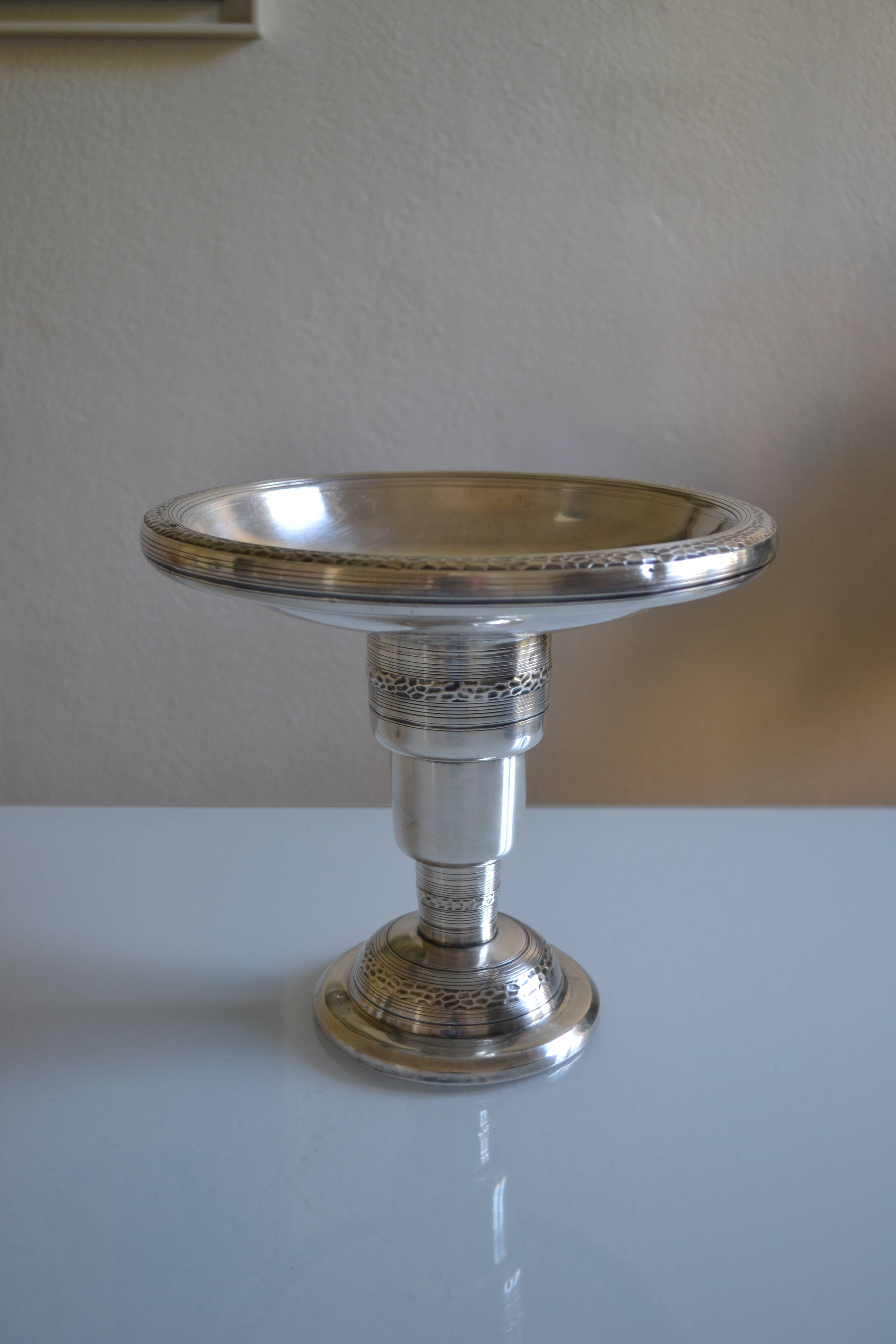 Art Deco silver-plated metal table centrepiece 1930