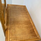 Bamboo and rattan dressing table, with mirror 50s-60s