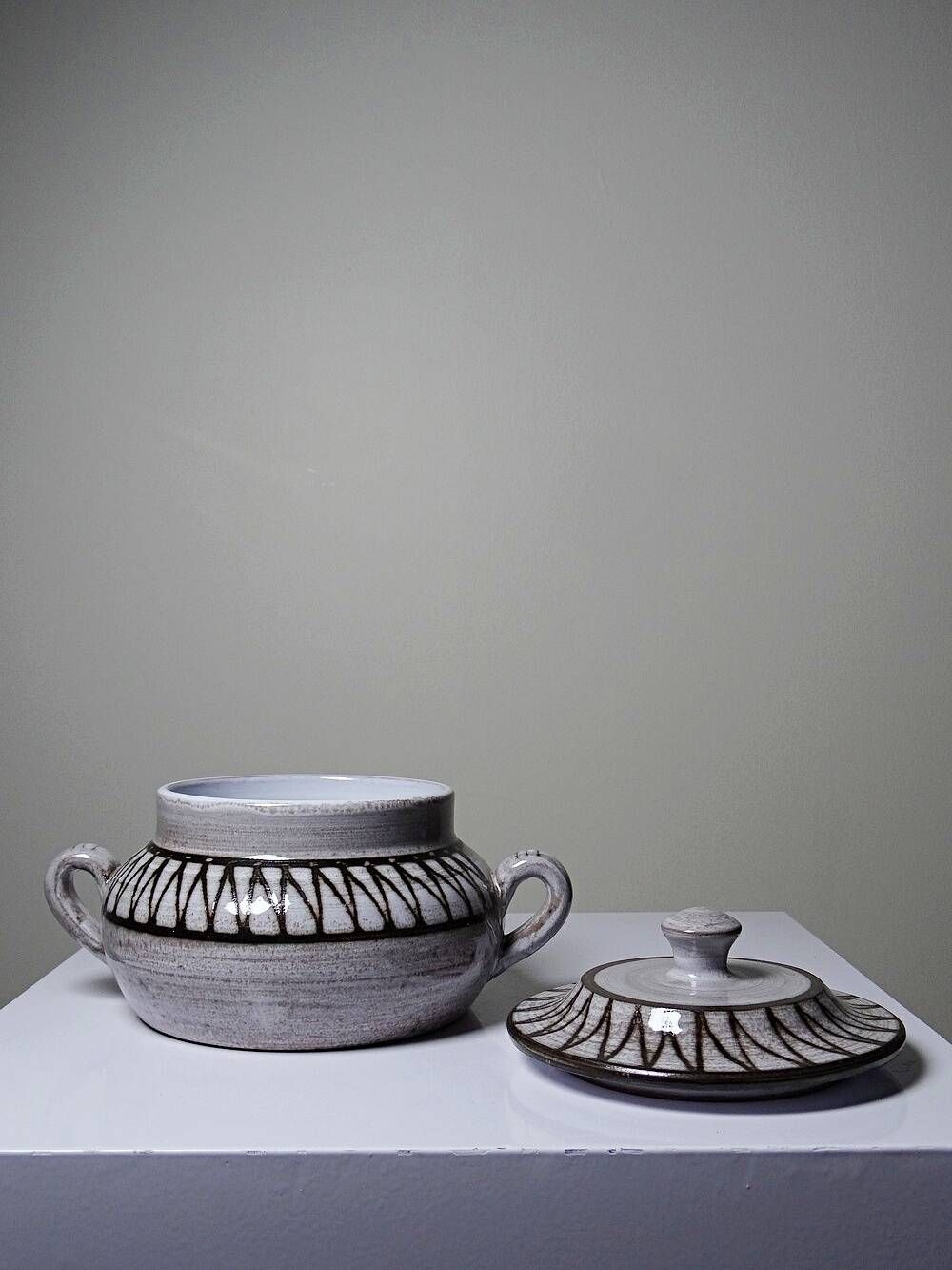 Vintage covered pot in ceramic from Vallauris, Émile Masson, 1960s-1970s.