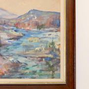 Mid-century Swedish oil painting "Abstract Landscape" – Vintage and framed