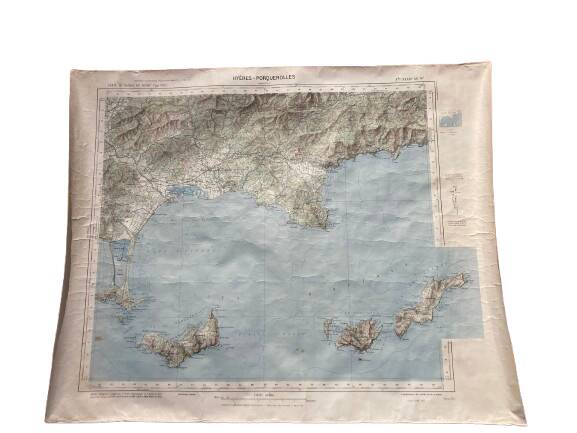 Map of South East France on paper