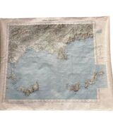 Map of South East France on paper