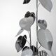 Standing sculpture with chrome leaves and circular base, 1970s