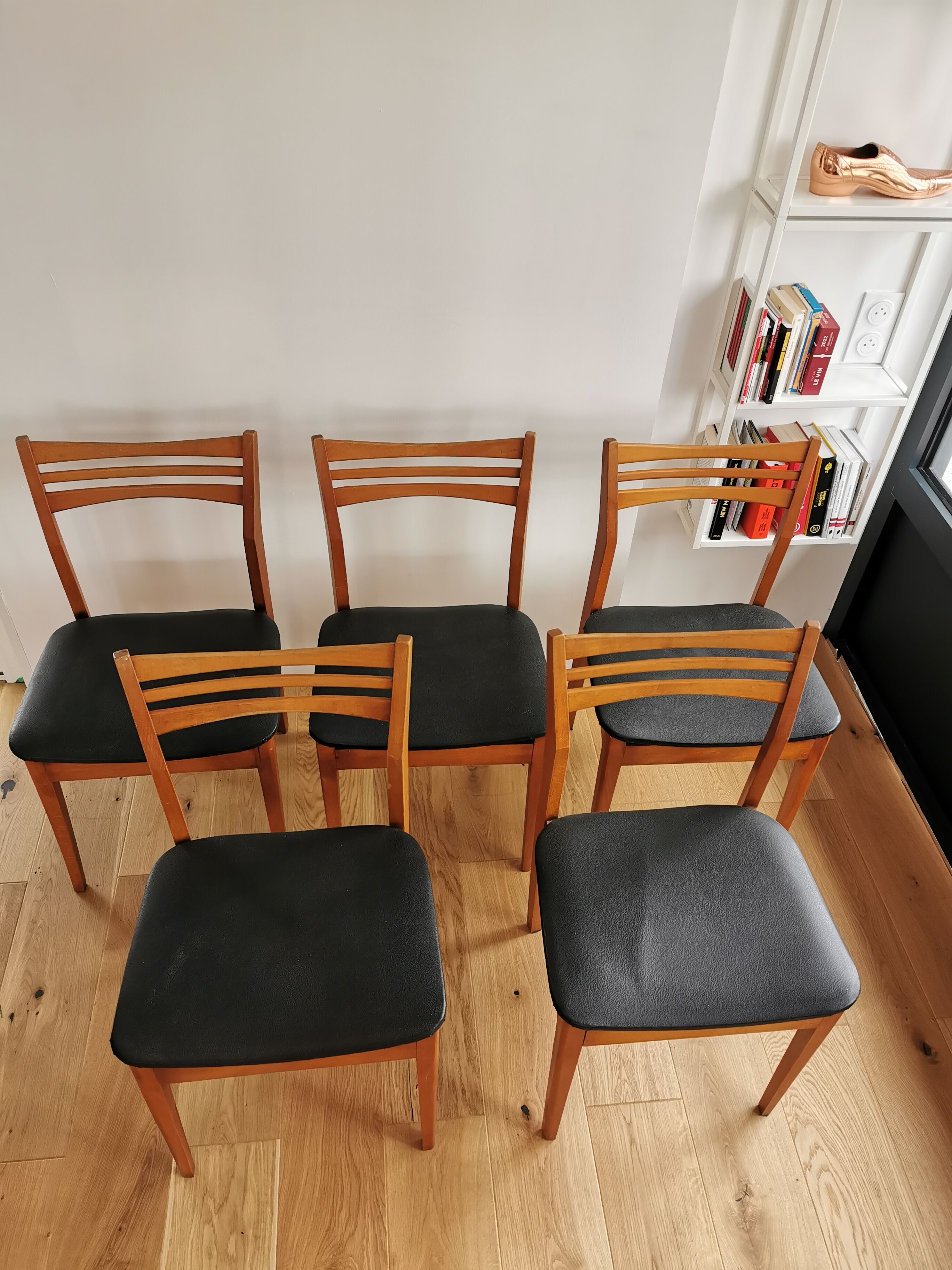 Set 5 vintage Scandinavian chairs