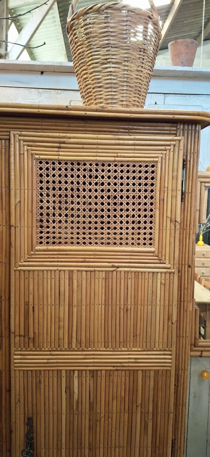 Rattan wardrobe