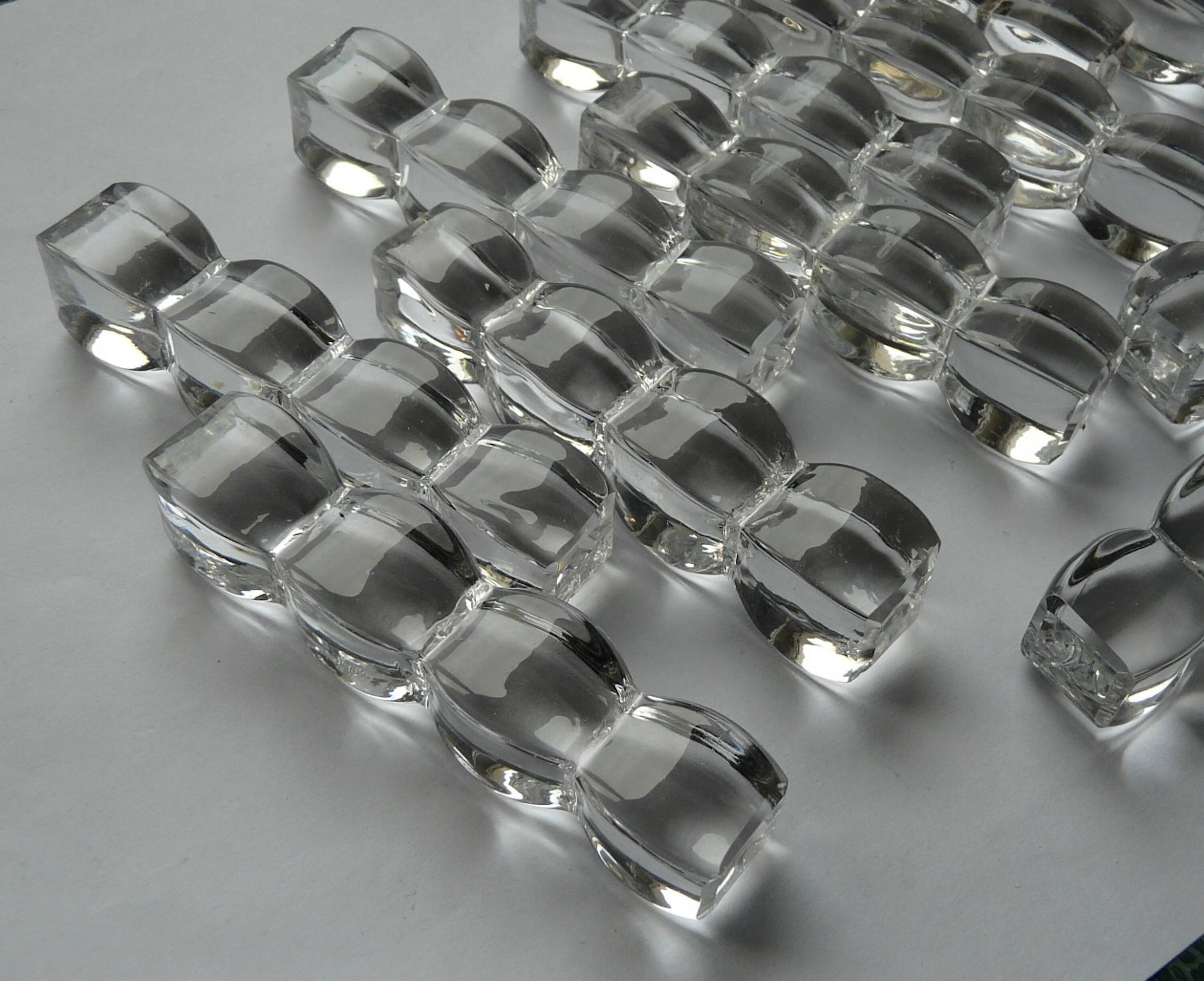 Service de 12 porte-couteau cristal vintage 1960