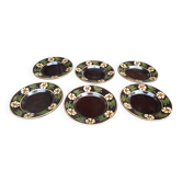 6 glazed terracotta plates