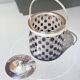 Vintage Cut Crystal Biscuit Box / Ice Bucket with Silver-Plated Lid and Handle